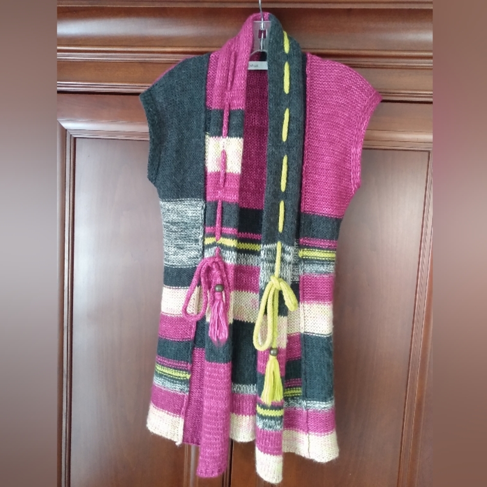 Skovhuus Sleeveless Cardigan Merino Wool Open Front S